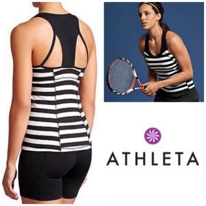 Athleta Black and White Stripe Racerback Tank